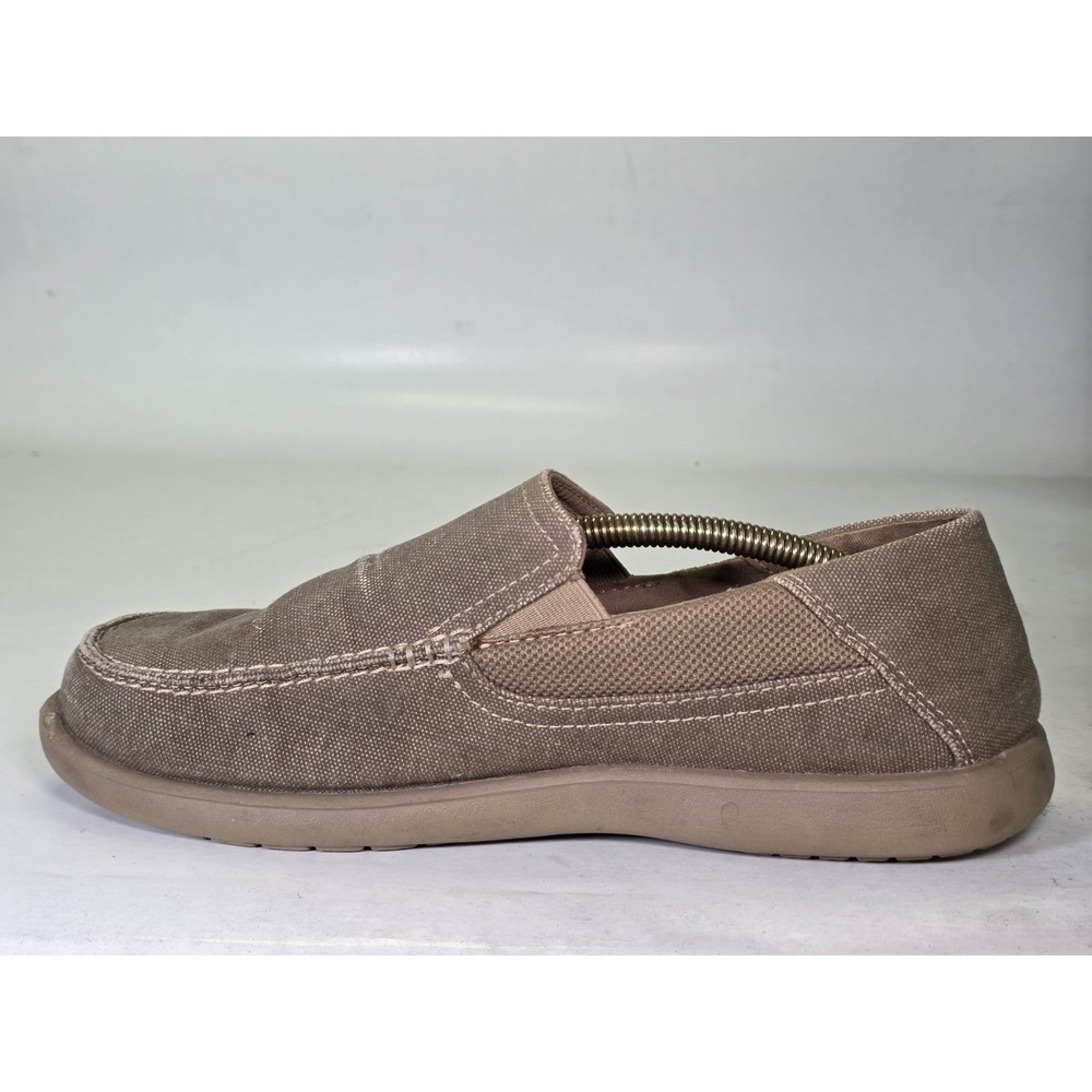 Crocs Santa Cruz 2 Luxe Men's Shoes Size 9 Beige Tan Canvas Slip On Loafers - Picture 6 of 11